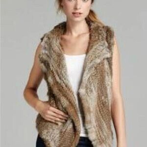 Calypso St. Barth Brown Rabbit Fur Vest - like new!